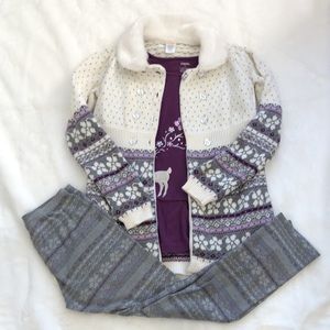 Gymboree winter set, sweater, shirt, leggings size 12